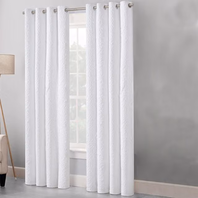 Velosso Modern White Fabric Panel Curtain Pair with Rod Pocket, Width: 90 cm