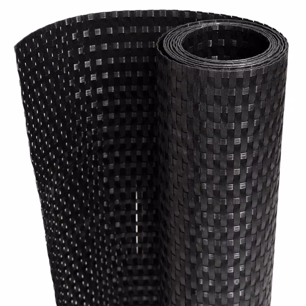 Berkfield Home Black Poly Rattan Balcony Screen, W: 1000 cm, H: 80 cm – 1