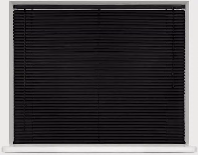 Caecus Black Plastic Venetian Blind, 25mm, W: 180 cm, H: 210 cm