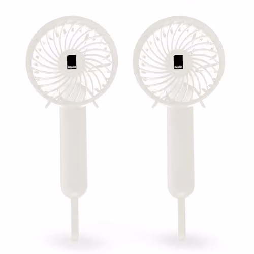 Keplin Portable Mini Handheld Fan 2 Pack, USB Rechargeable, White