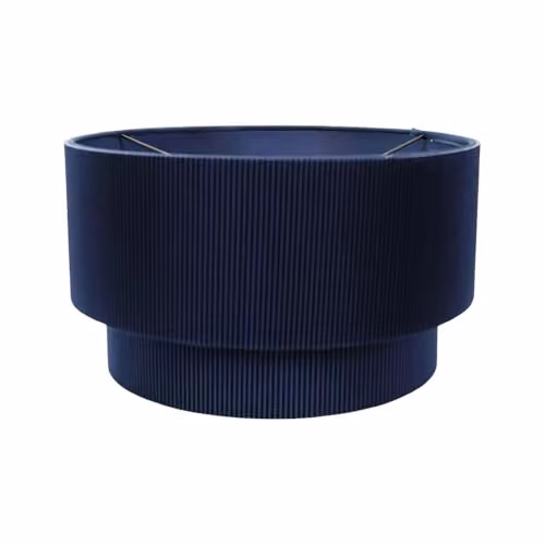 ValueLights Mason Ruched Crinkle Fabric Two Tier Cylinder Ceiling Canopy Lampshade in Blue, Grey or Green, Shade Width: 31 cm – 1