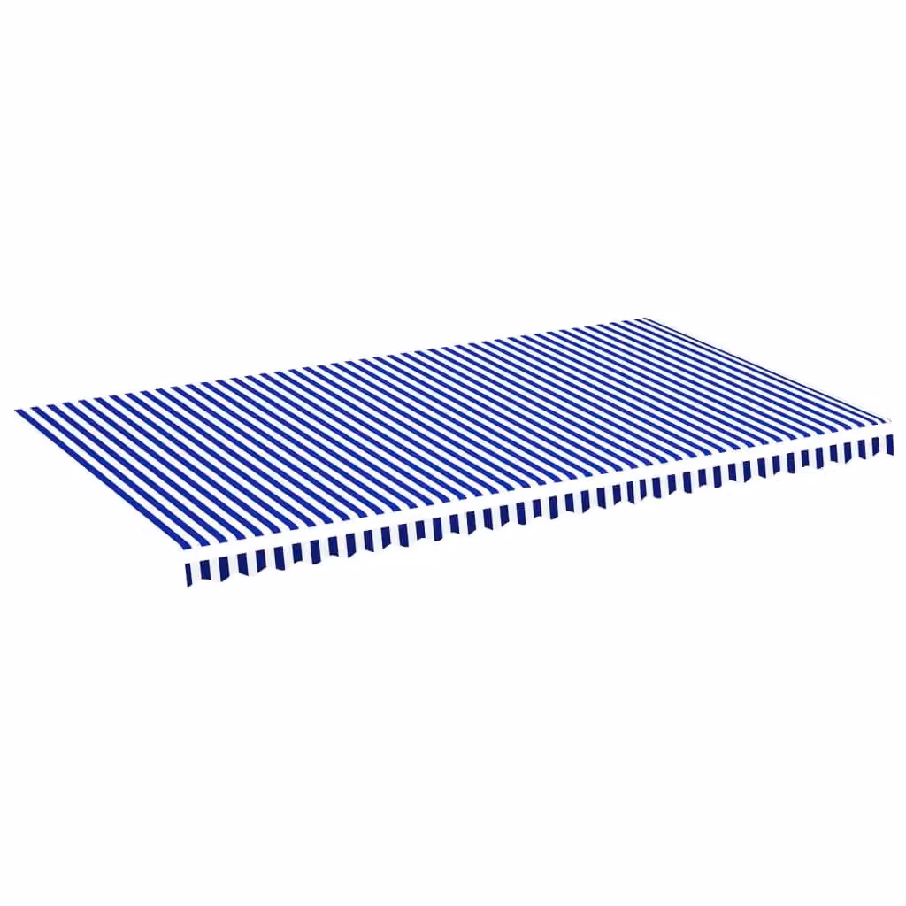 Berkfield Home Replacement Awning Fabric in Blue and White, W/D/H: 6 x 3.5 m – 2