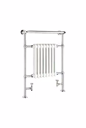 Bathroom Kingdom Victoria Chrome Traditional Towel Rail, White, W: 96.0 cm