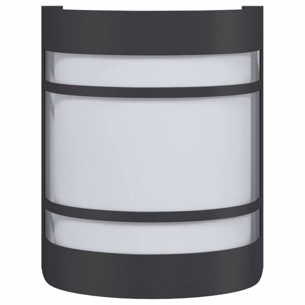 Berkfield Home Set of 2 Modern Black Stainless Steel and Glass Outdoor Wall Lights for Garden – 3