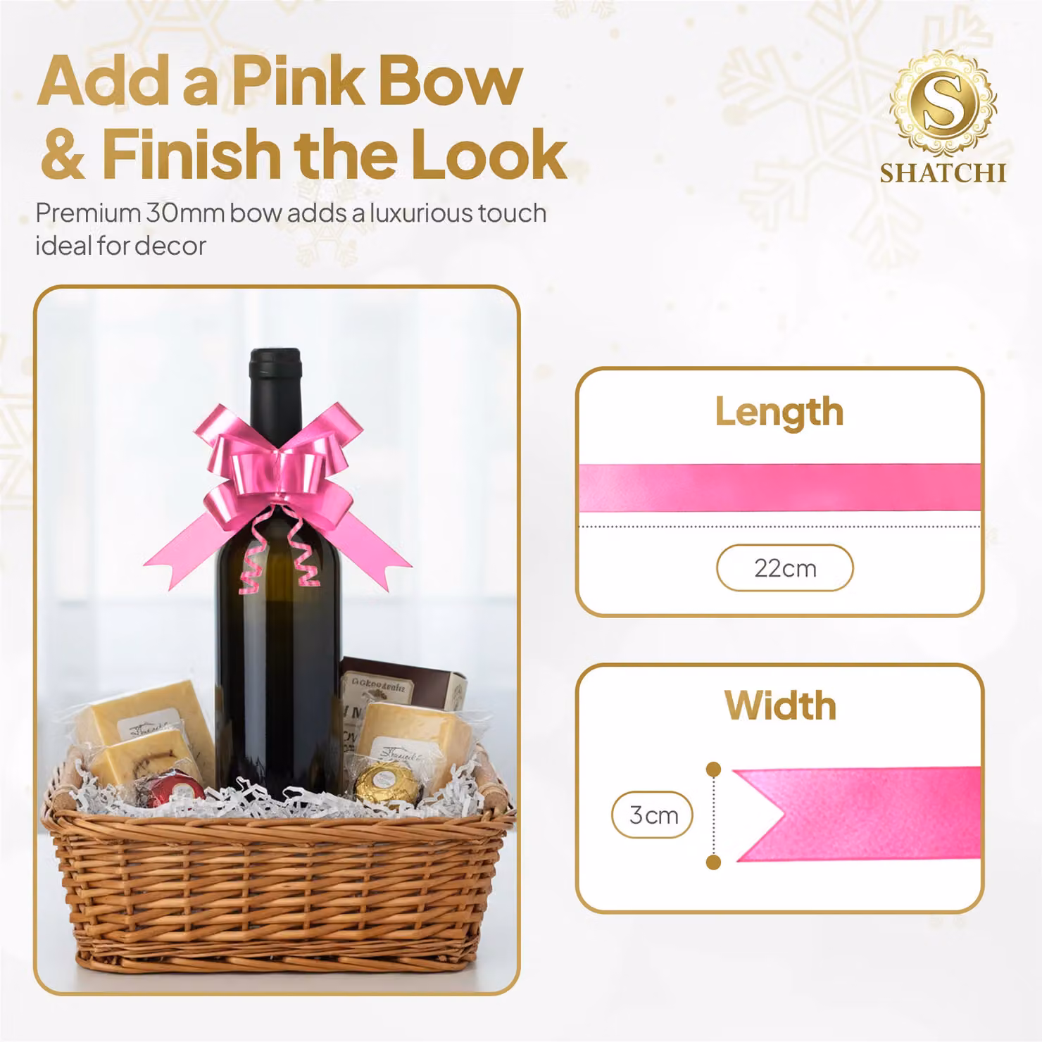 Shatchi 30pcs Hot Pink Pull Bows, 3cm Diameter for Gift Wrapping and Decorations – 2