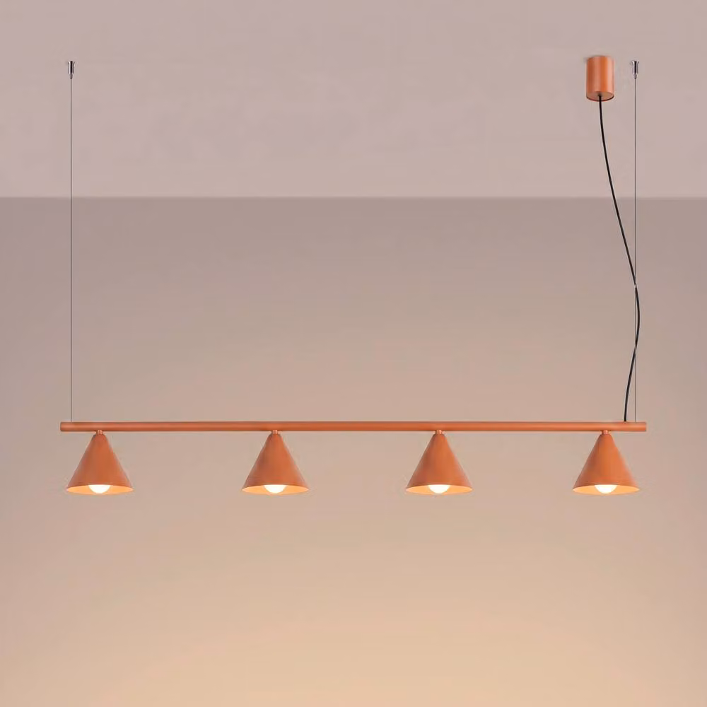 Sollux Lighting Modern 4-Light Metal Chandelier in Terracotta, W/D/H: 122 x 215 x 14 cm – 2