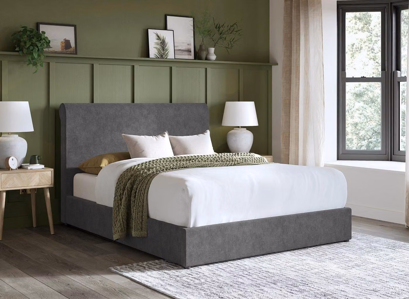 Dreams Josephina Upholstered Bed Frame in Grey Fabric