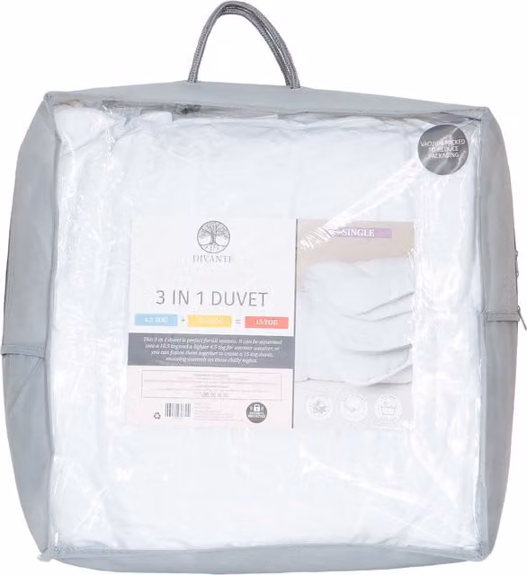 Divante All Seasons Breathable Duvet, White, Double