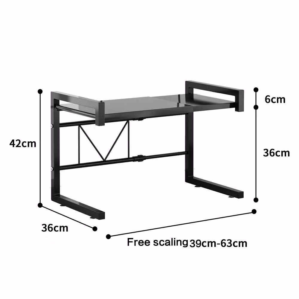 Living and Home 2-tier Expandable Metal Microwave Oven Rack in Black – 5