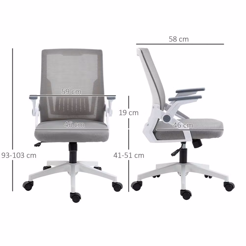 STILVORA Grey Fabric Task Chair with Weight Adjustment and 360 Degree Swivel – 2