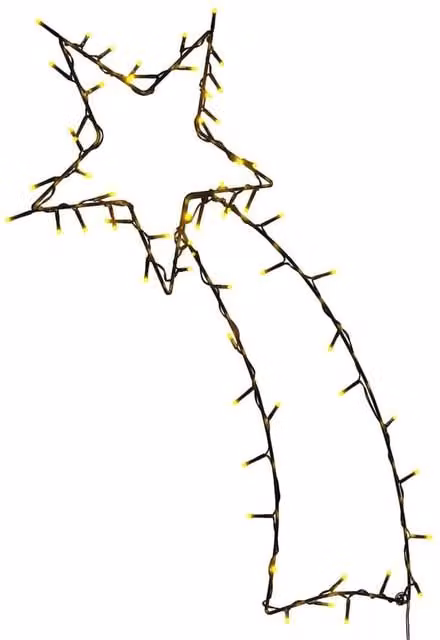 Berkfield Home Shooting Star Silhouette Christmas Lights with 80 Warm White LEDs in Black