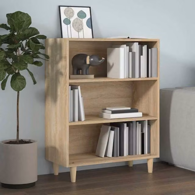 Berkfield Home Sonoma Oak Sideboard in Beige, W/D/H: 69.5 x 32.5 x 90 cm