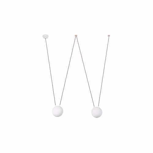 Faro Barcelona White Sphere Suspended Pendant Light with E27 Bulb Holder