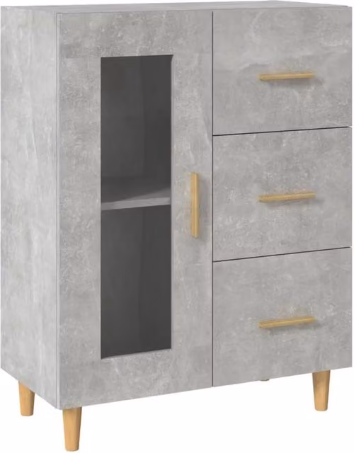 Berkfield Home Sideboard in Concrete Grey, W/D/H: 69.5 x 34 x 90 cm – 1