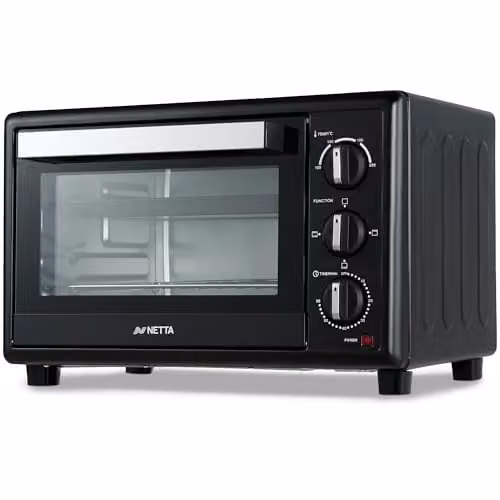 NETTA 30L Mini Electric Oven and Grill in Black, 1500W with Timer – 1