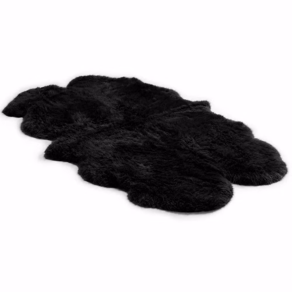 Infinity Leather Extra Large Natural Wool Sheepskin Rug, Black, W: 180 cm, D: 110 cm – 2