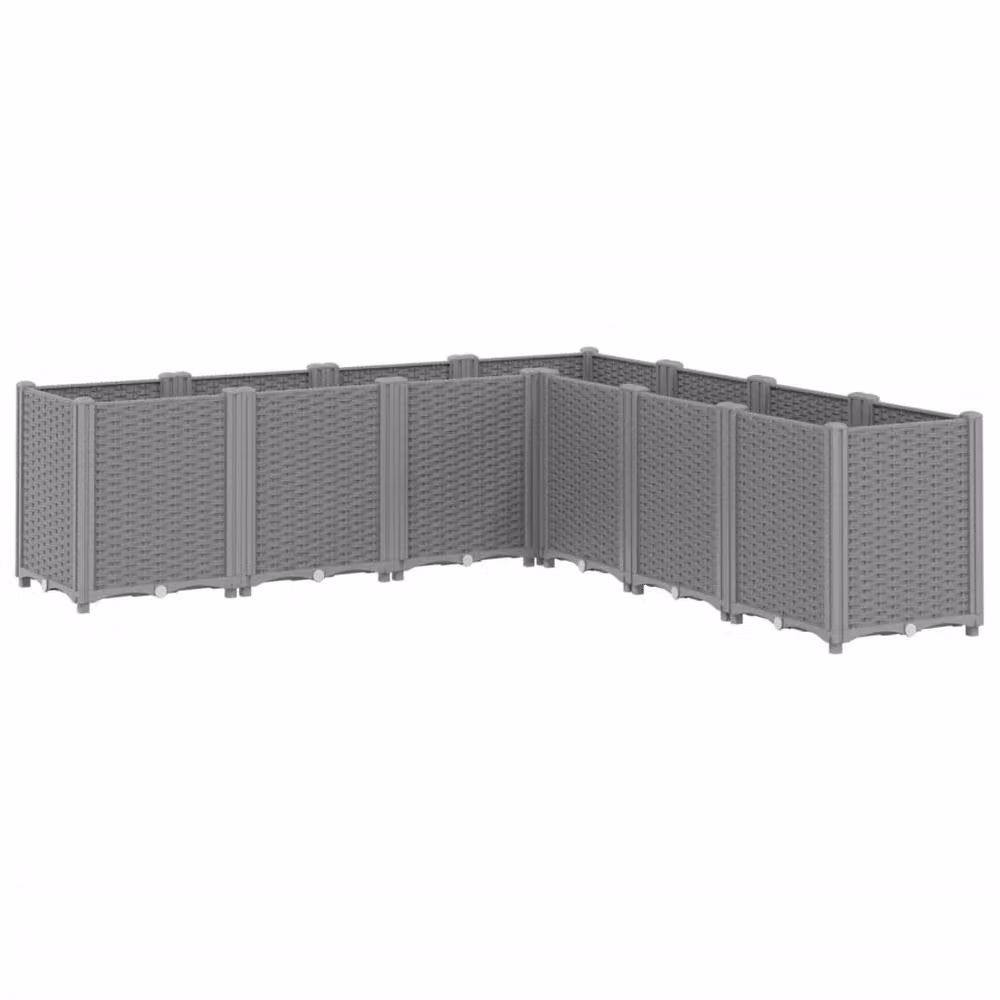 Berkfield Home Garden Planter Tub in Grey, W: 160 cm, D: 160 cm, H: 53 cm – 2
