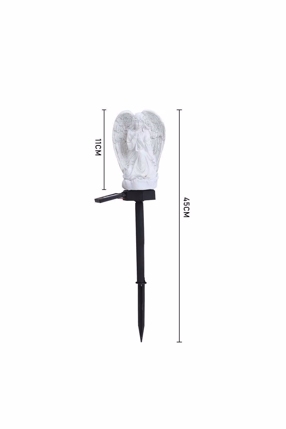 Living and Home White Resin Praying Angel Solar LED Garden Stake Light – 2