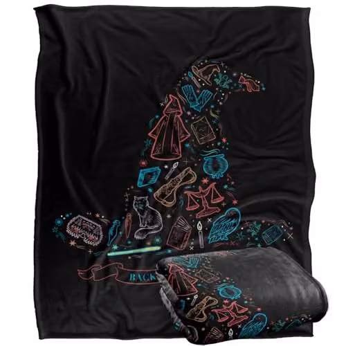 LOGOVISION Harry Potter Back to Hogwarts Super Soft Silky Touch Fleece Throw Blanket, Multicolour, W: 127 cm x L: 152.4 cm – 1