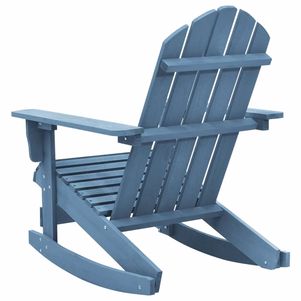 Berkfield Home Adirondack Rocking Chair in Blue Solid Wood – 3