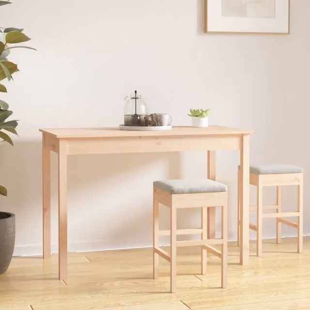 Berkfield Home Brown Solid Wood Pine Rectangular Dining Table W/D/H: 110 x 55 x 75 cm