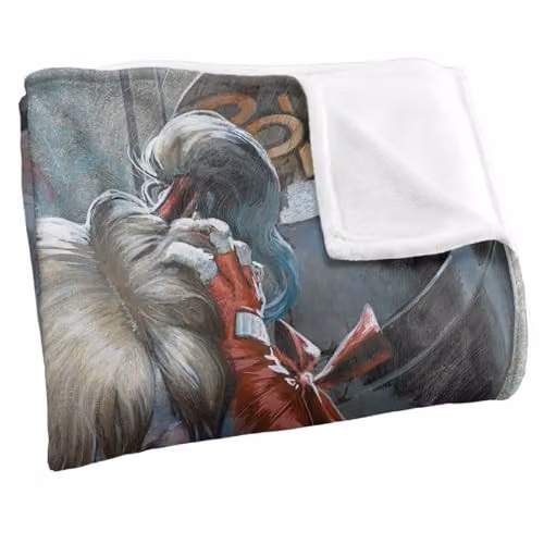 Warner Bros. Batman Harley Quinn Hammer Time Super Soft Fleece Throw Blanket, Multicolour, W: 91 x D: 147 cm – 2