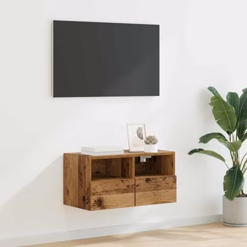 vidaXL Modern Wall Mounted TV Cabinet in Brown, W/D/H: 60 x 30 x 30 cm – 2