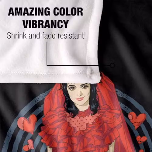 Warner Bros. Beetlejuice Valentine Unusual Together Super Soft Fleece Throw Blanket, Multicolour, W: 91 cm, D: 147 cm – 3
