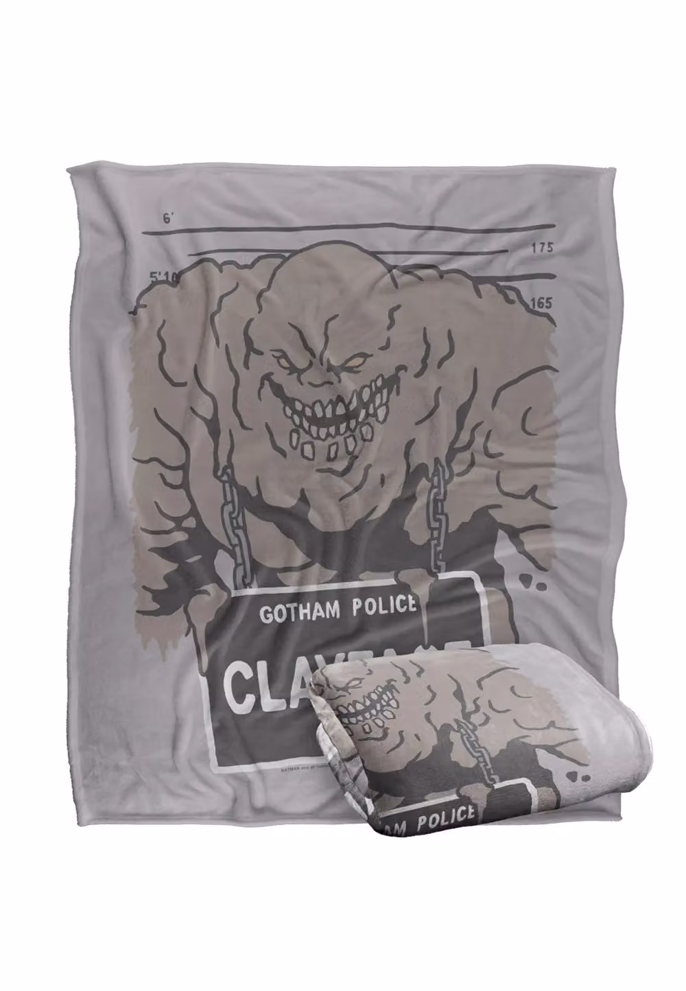 DC Comics Batman The Clayface Mugshot Blanket, White, W: 152 cm, D: 127 cm – 2