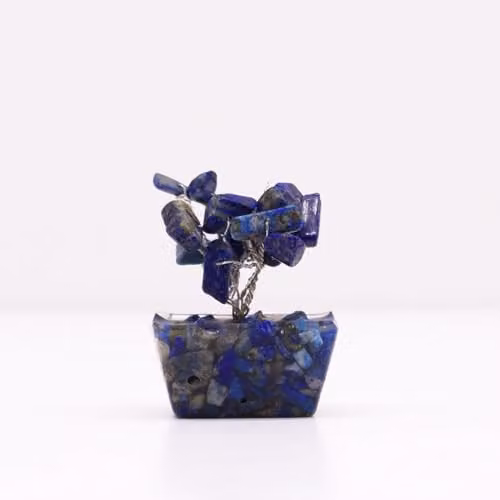 KDMD Mini Sodalite Gemstone Tree with Orgonite Base in Blue