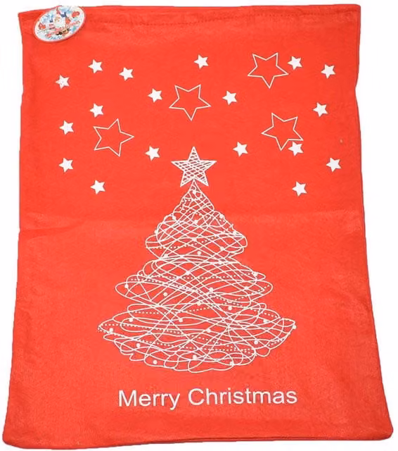 Shatchi 2 Piece Red Felt Santa Sack Christmas Gift Bags, W: 60 cm, H: 45 cm