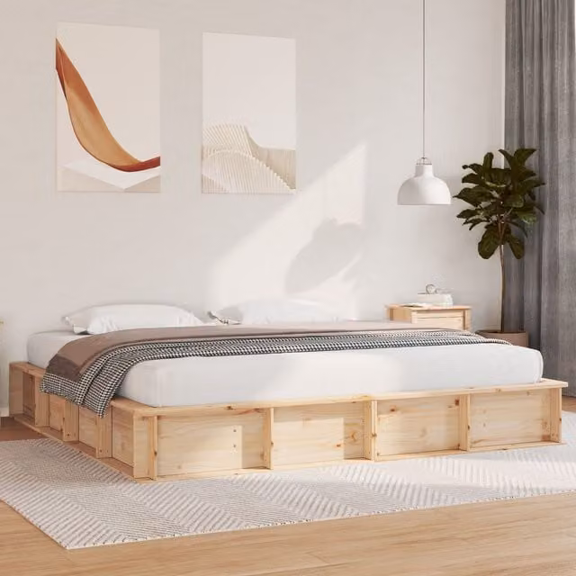 Berkfield Home Modern Pine Wood Bed with Storage and Lift Up Base, Brown, 200 x 200 cm