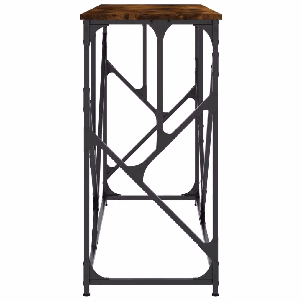 Berkfield Home Smoked Oak Console Table in Brown, W/D/H: 100 x 40 x 80 cm – 5
