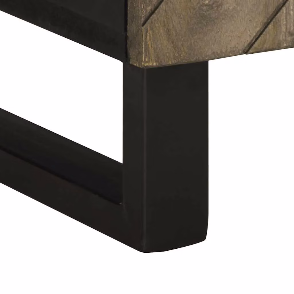 Berkfield Home Black Mango Wood TV Cabinet W/D/H: 105 x 33 x 46 cm – 5