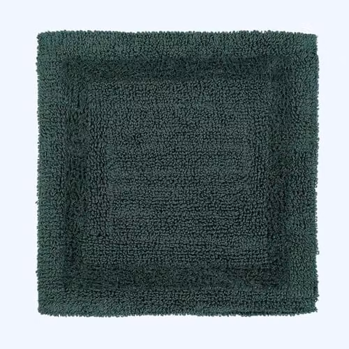 Homescapes Luxury Square Cotton Bath Mat, Forest Green, W/D/H: 50 x 50 x 1 cm – 4