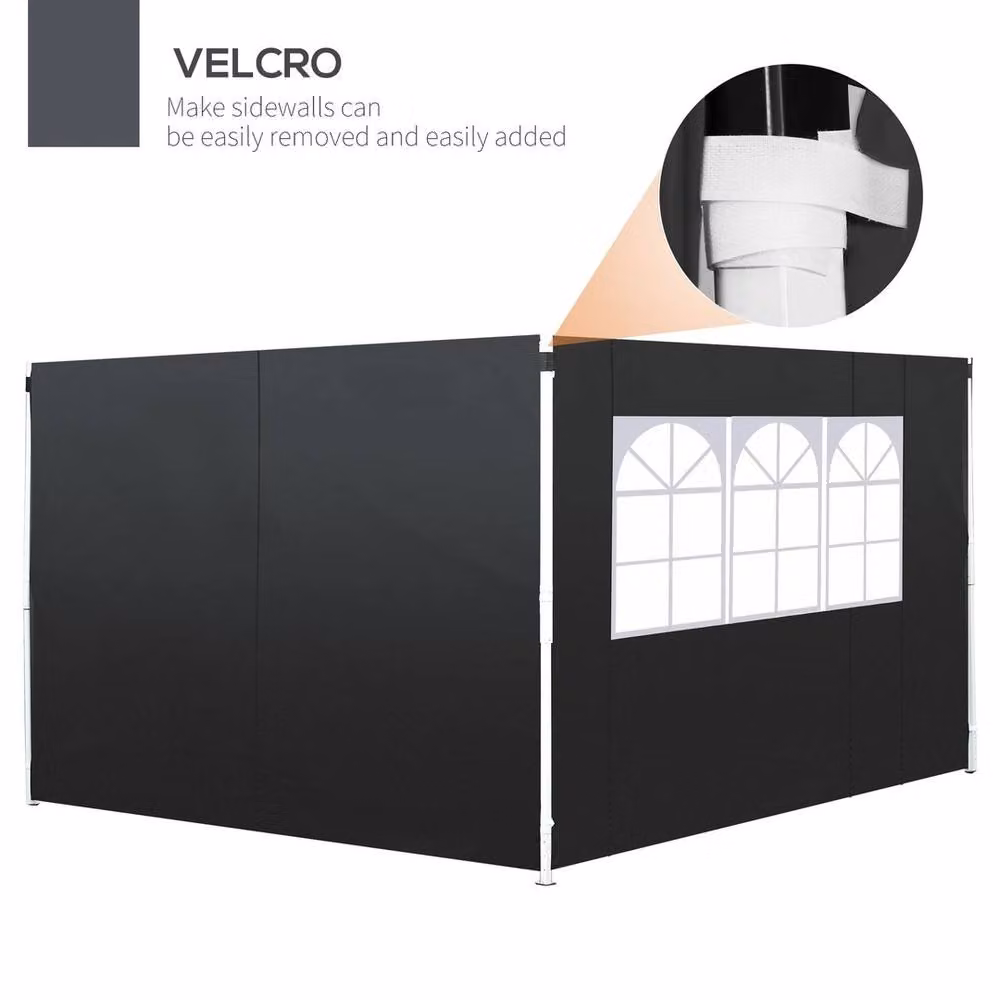 EONLION Black Polyester Gazebo Replacement Exchangeable Wall Panels, Width: 100 cm – 3
