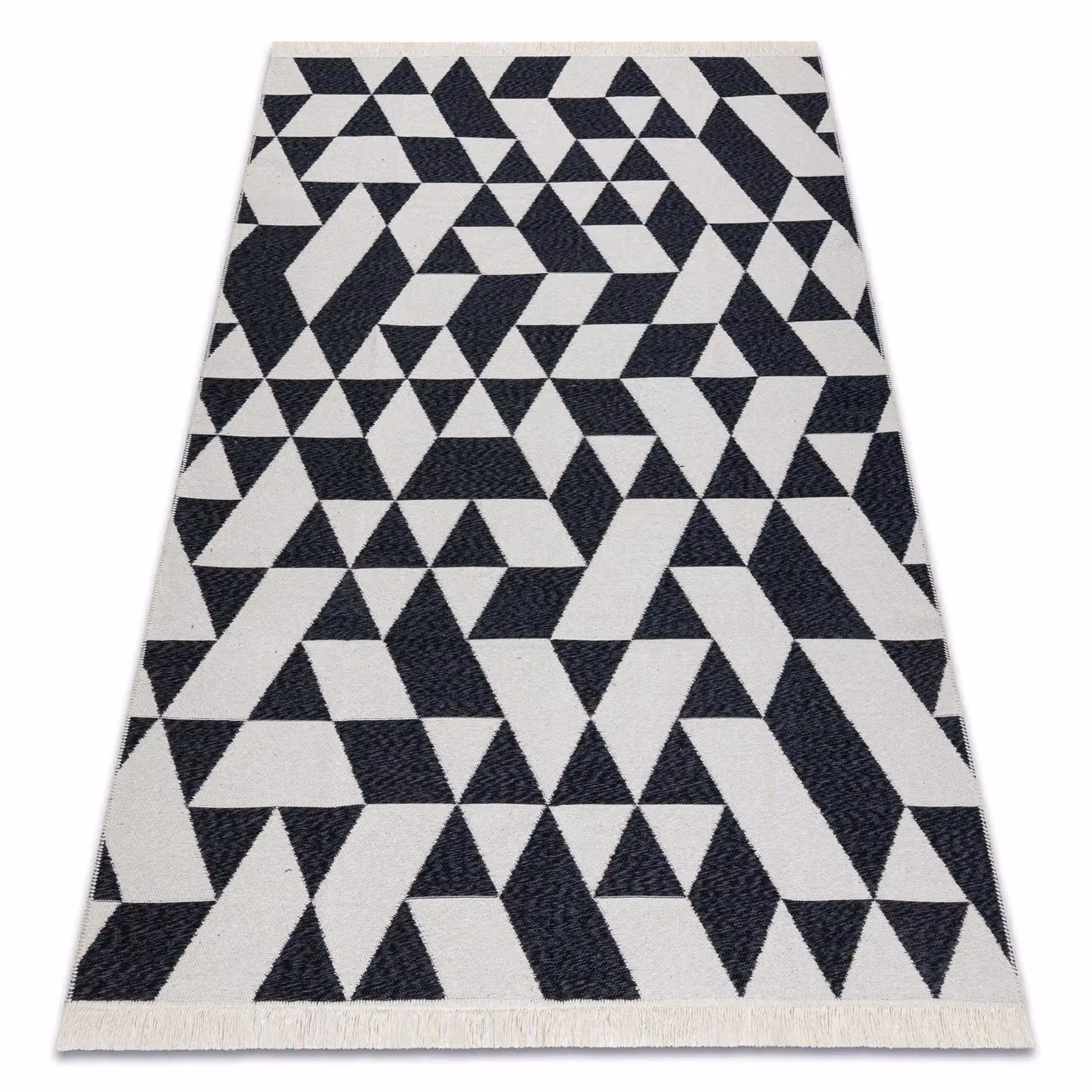 RugsX Twin Geometric Modern Rug in Black, W: 140 cm, L: 190 cm – 2
