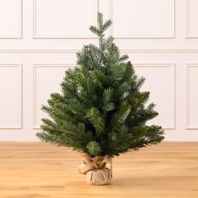 Christow Mini Artificial Christmas Tree, Green Potted Tabletop Spruce