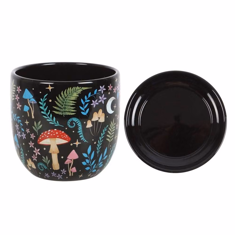 Something Different Dark Forest Printed Ceramic Plant Pot, Multicolour, W/D/H: 11 x 11 x 11 cm – 3