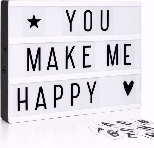 PAWNORA A4 White Cinematic LED Light Up Letter Box Sign – 1