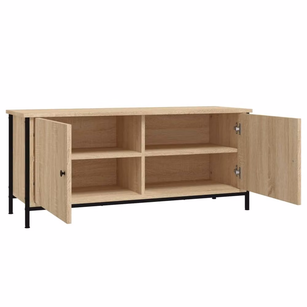 Berkfield Home TV Cabinet with Doors in Sonoma Oak, Light Brown, W/D/H: 102 x 35 x 45 cm – 3