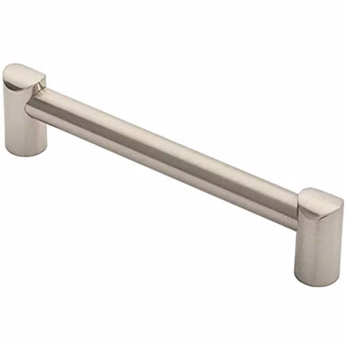 Loops Round Tube Bar Pull Handle in Brushed Silver, W/D/H: 180 x 16 x 160 mm