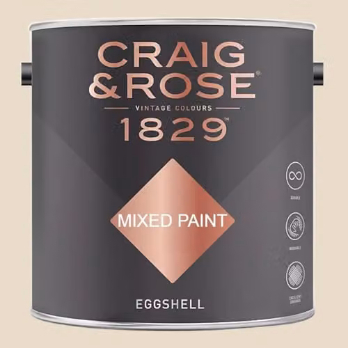 Craig & Rose 1829 Paint Stop Eggshell Paint in Pale Mortlake Cream, 2.5 l