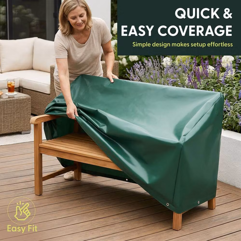 Keplin Waterproof Patio Bench Cover in Green, W/D/H: 90 x 162 x 66 cm – 5