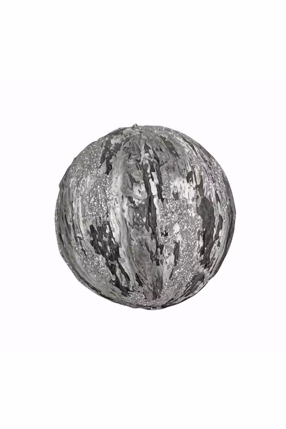KDMD Grey Pewter Christmas Baubles, 2 Pack, Diameter: 11 cm – 2