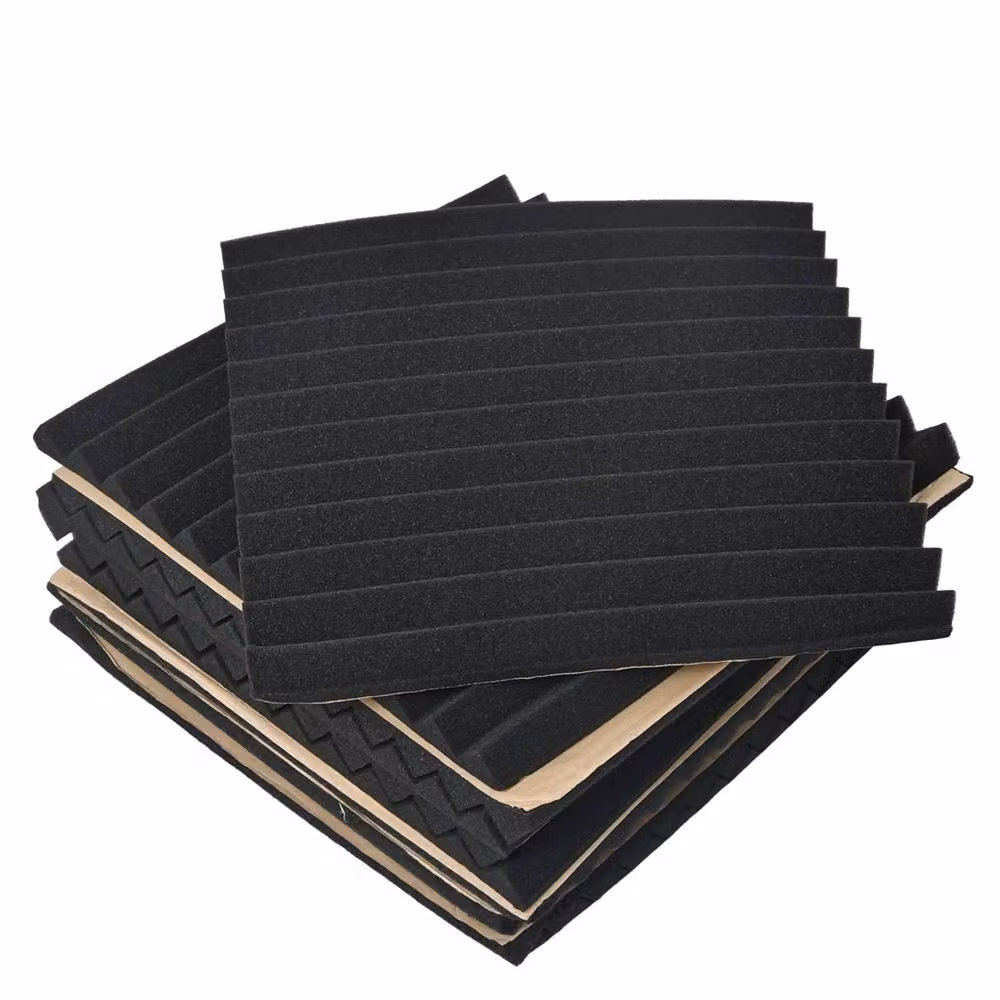 SPETLEK 12-Pack Self Adhesive Acoustic Foam Panels in Black – 3