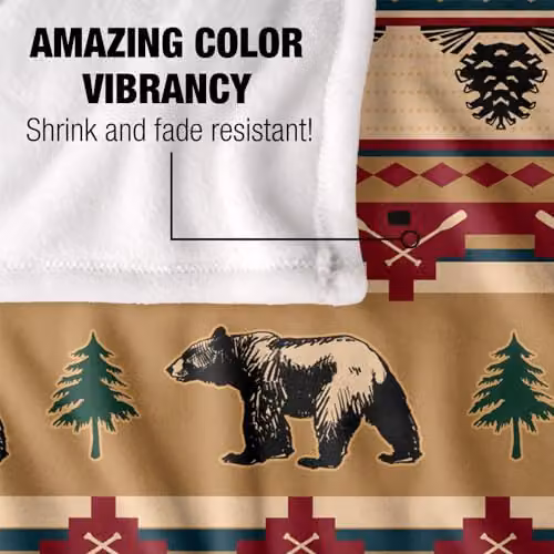 JQ Licensing Southwest Bear Silky Touch Super Soft Fleece Throw Blanket, Multicolour, W/D/H: 91 x 147 cm – 3