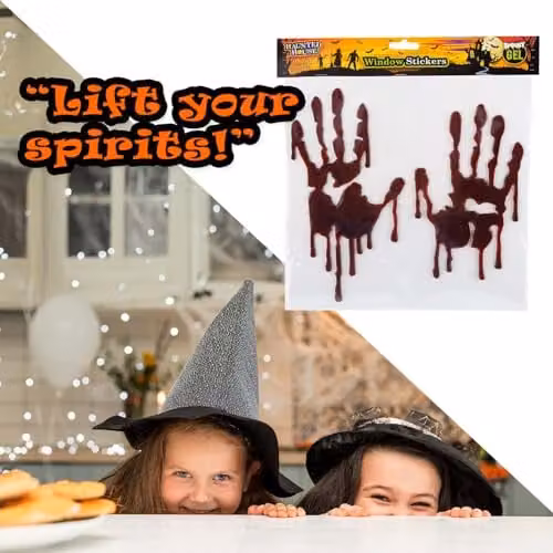VFM e-Store Red Blood Handprint Halloween Window Stickers – 6