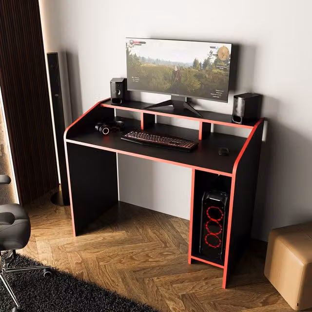 Bimossa Modern Gaming Desk in Black and White