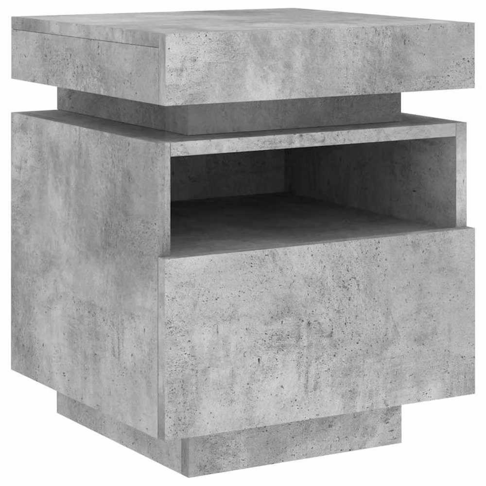 Berkfield Home Bedside Cabinets with Integrated LED Lights, 2 Pack, Concrete Grey, W: 40 cm, D: 39 cm, H: 48.5 cm – 4